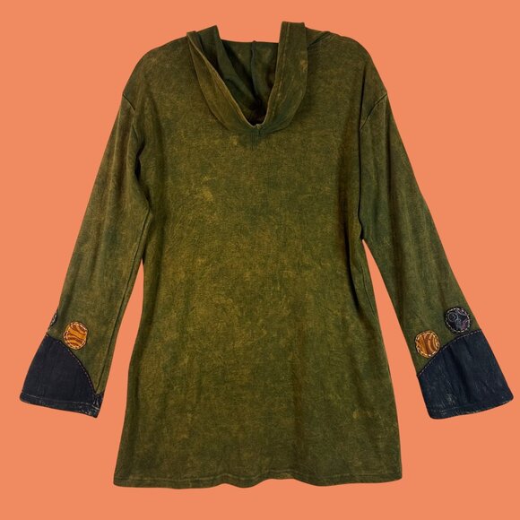 Rising International W Size XL Zip Tunic Hoodie Jacket Boho Hippie Ren Fair Art - Picture 2 of 13